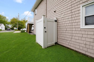 Outdoor shower to rinse off coming home from the beach