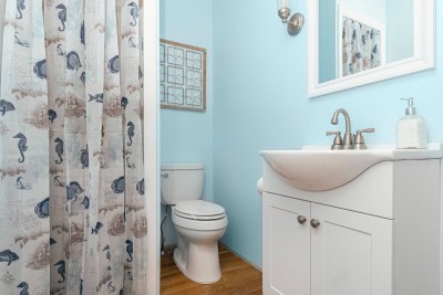 Bathroom #2: Second Floor: Half Bathroom: Toilet, Sink, Vanity