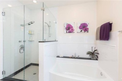 Bathroom # 3: Second floor Full Bathroom with Shower, Tub, Sink, Vanity and toilet