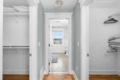 Two walk-in closets in Master bedroom