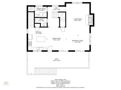 Floor Plans for second floor: Open Kitchen into Dining into Living Room opening out to massive 520sf deck overlooking Ocean. 1/2 Bath, Laundry room.