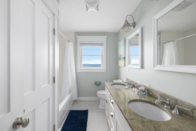 Second Floor Full Bathroom Looking out at Ocean.