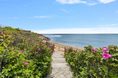 Walkway out back door to Private Beach!