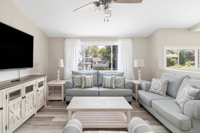 Upstairs Living room, with big screen TV.