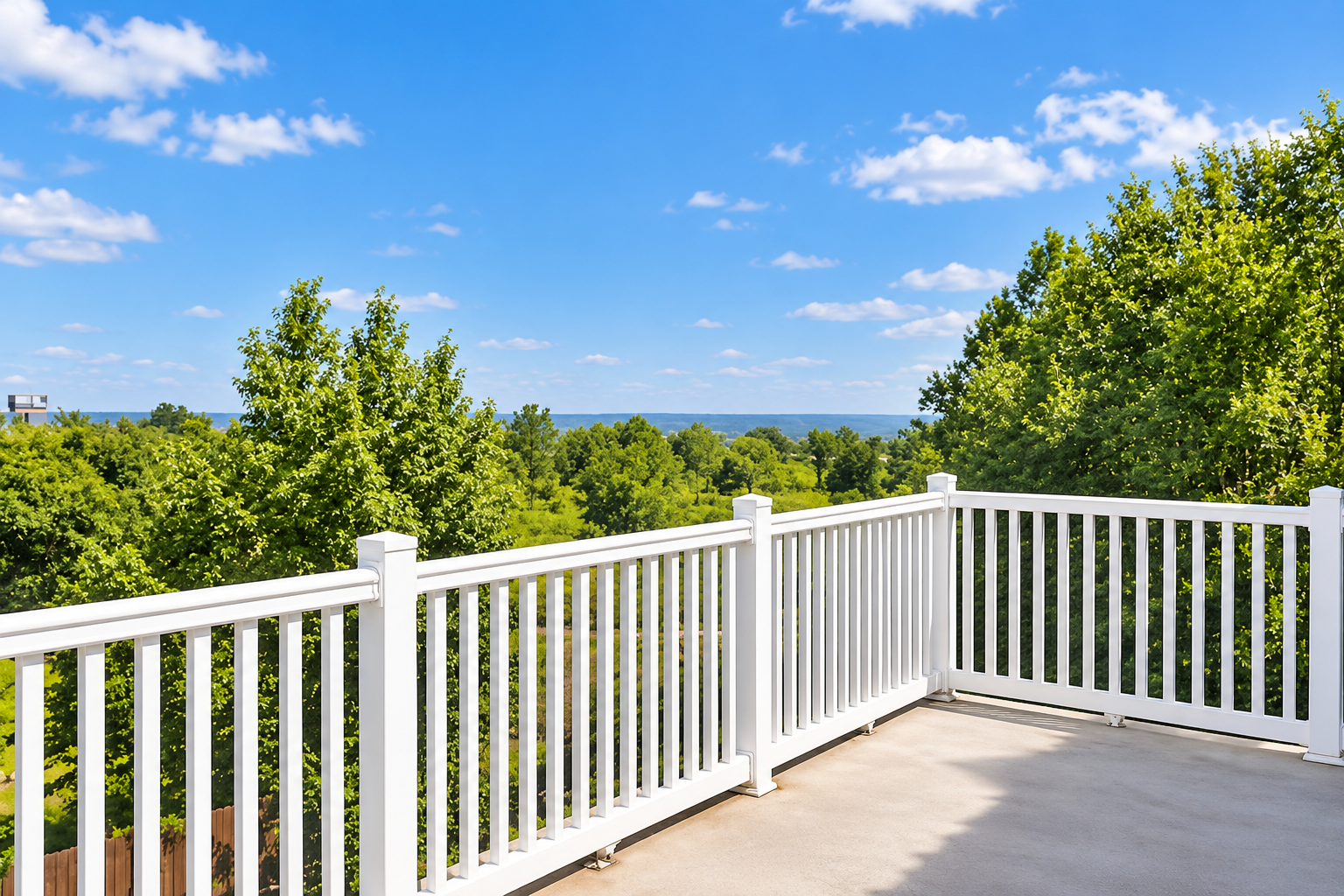 Private deck with treetop views and a peek of the water