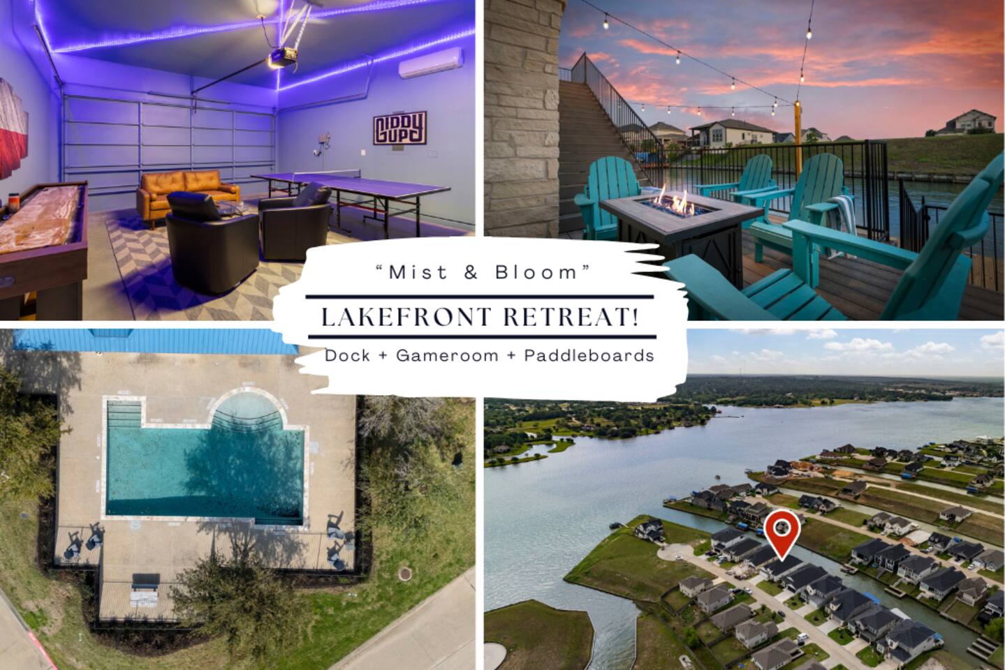 Designer Lakefront|Gameroom, SUP's, Pool, Dock!