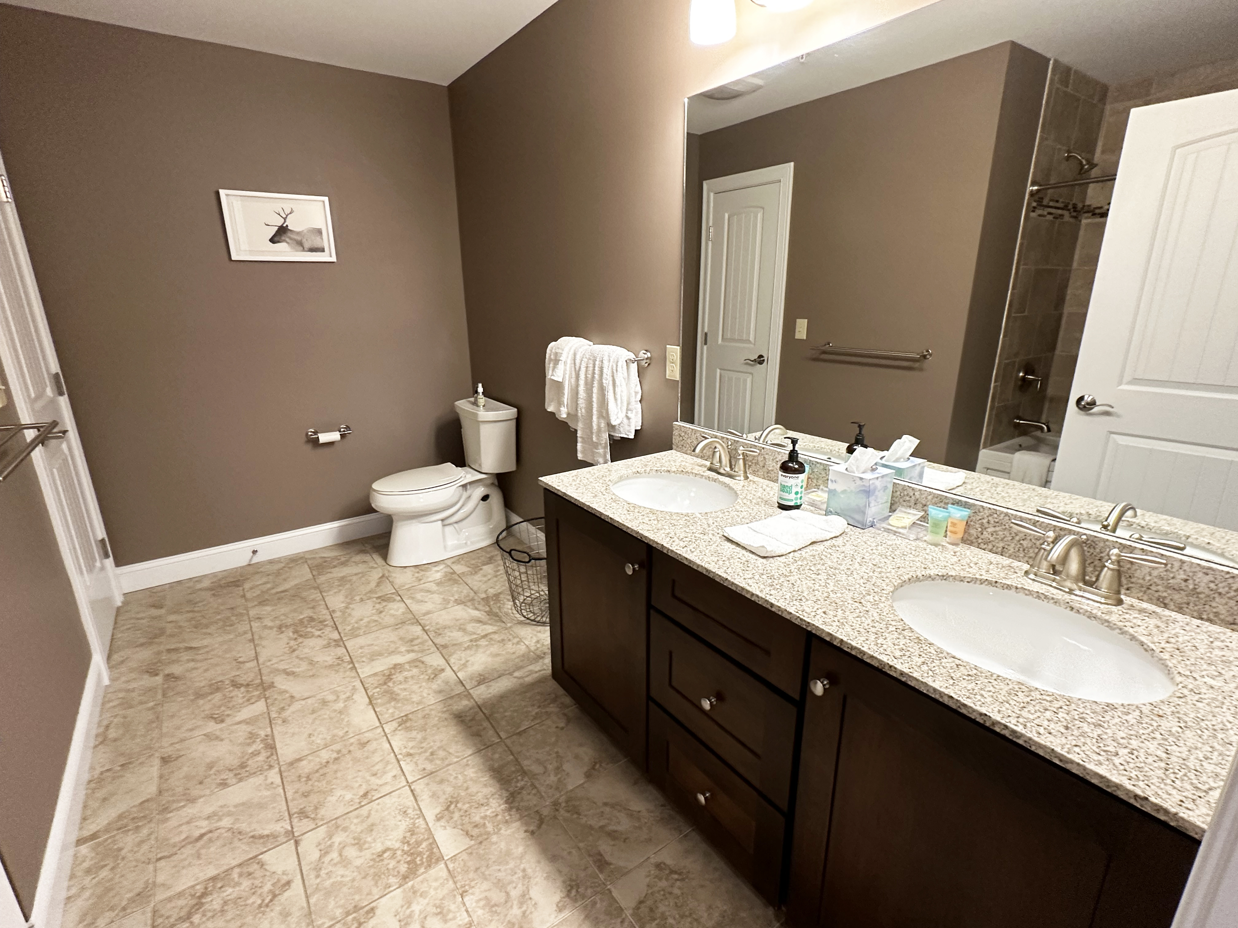 Large master bathroom with double sink