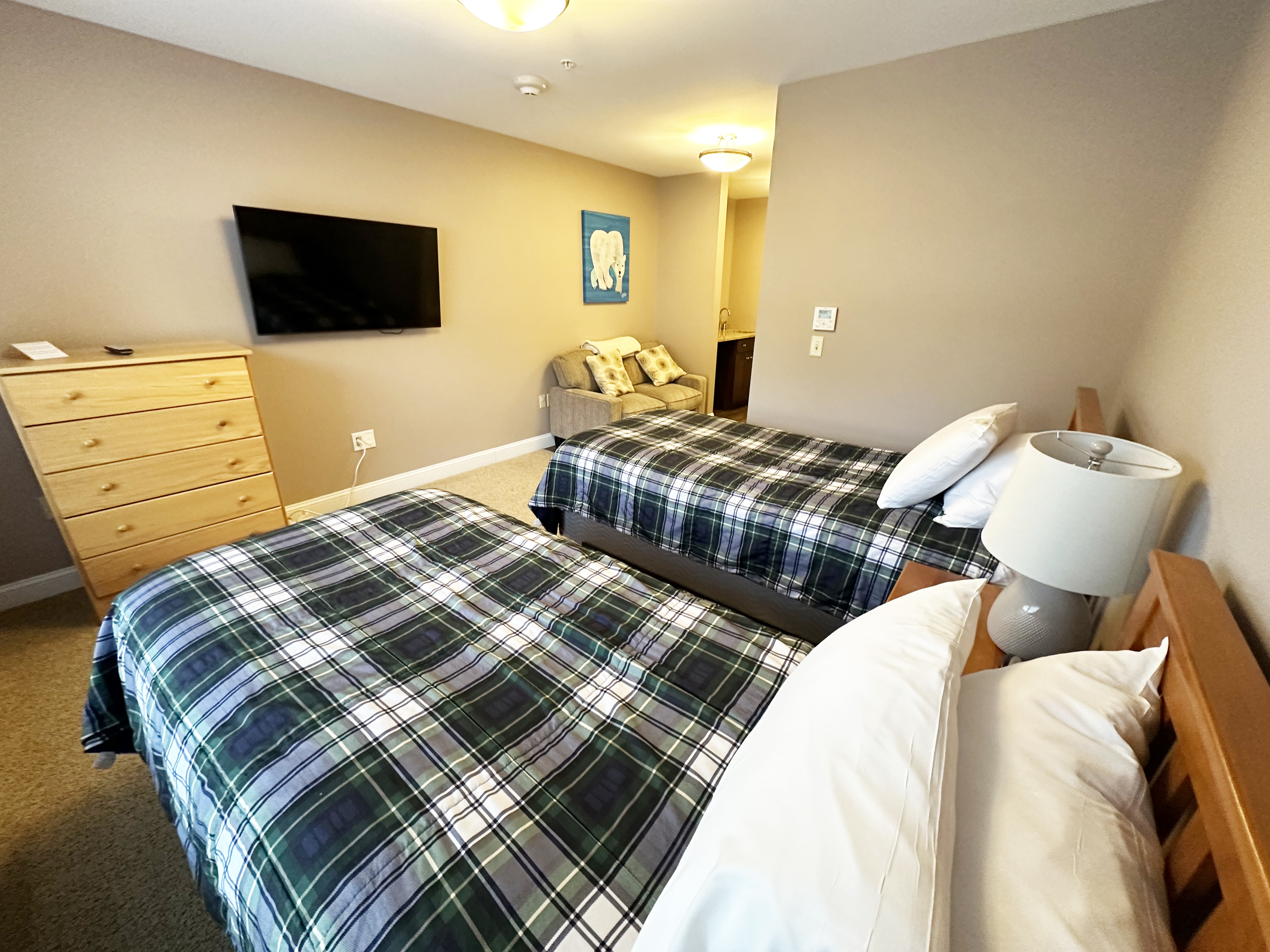 2nd bedroom includes dresser and tv