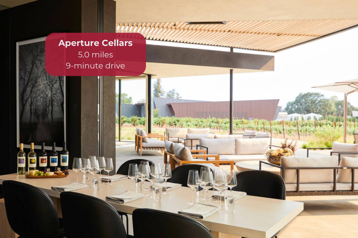 Modern design, bold wines, and vineyard views made for lingering.