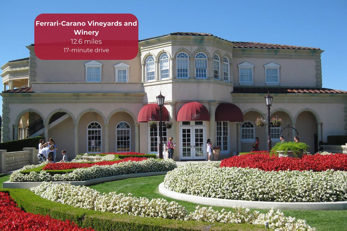 Lush gardens, Italian-style estate, and bold, beautiful wines.