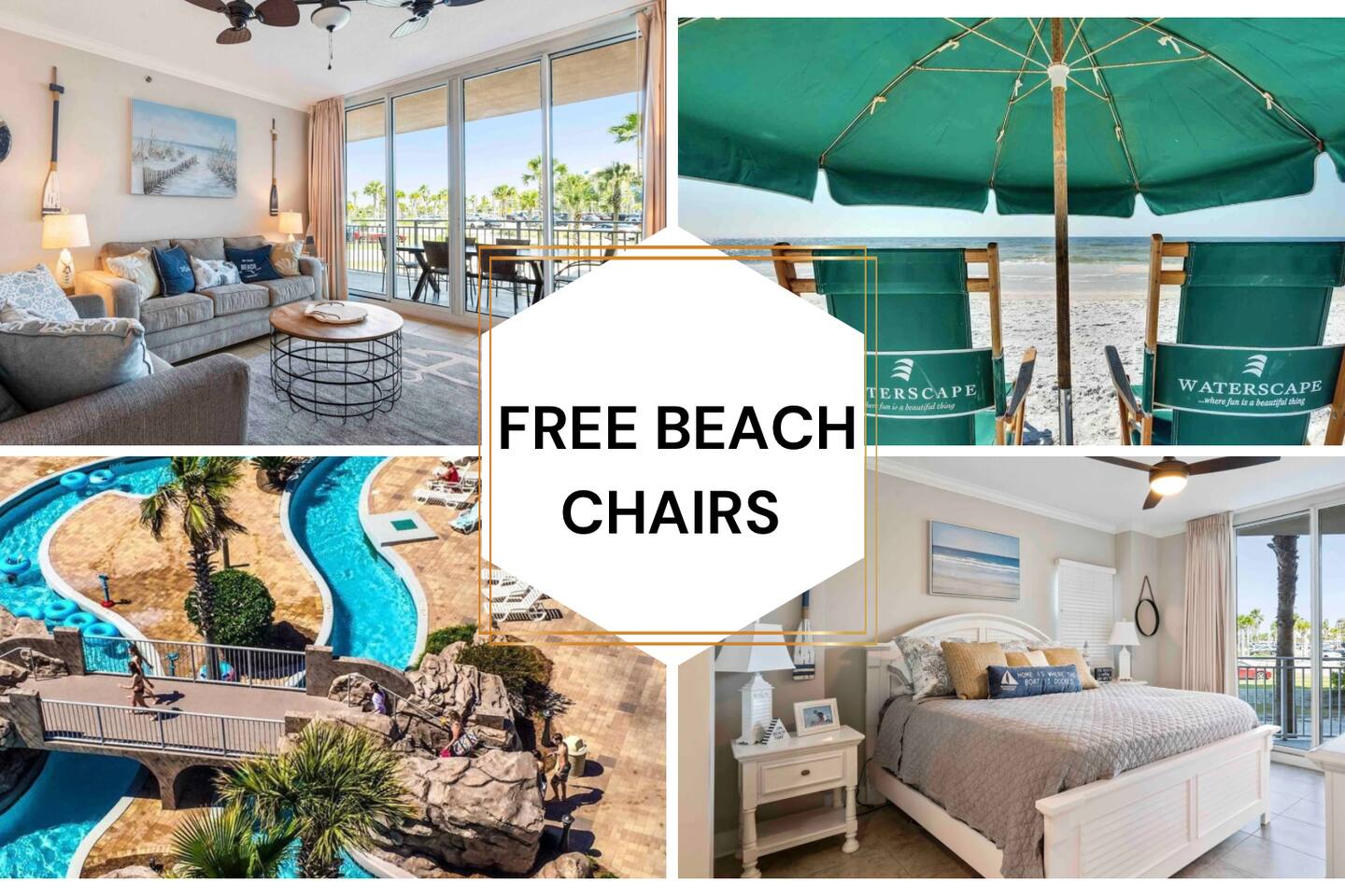 A129 Waterscape 1st floor,beach chairs& Lazy River