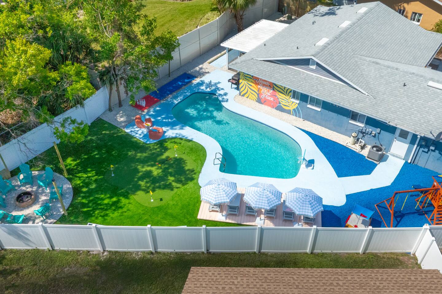 Stay N Play- Playset - Htd. Pool - Bowling - Games