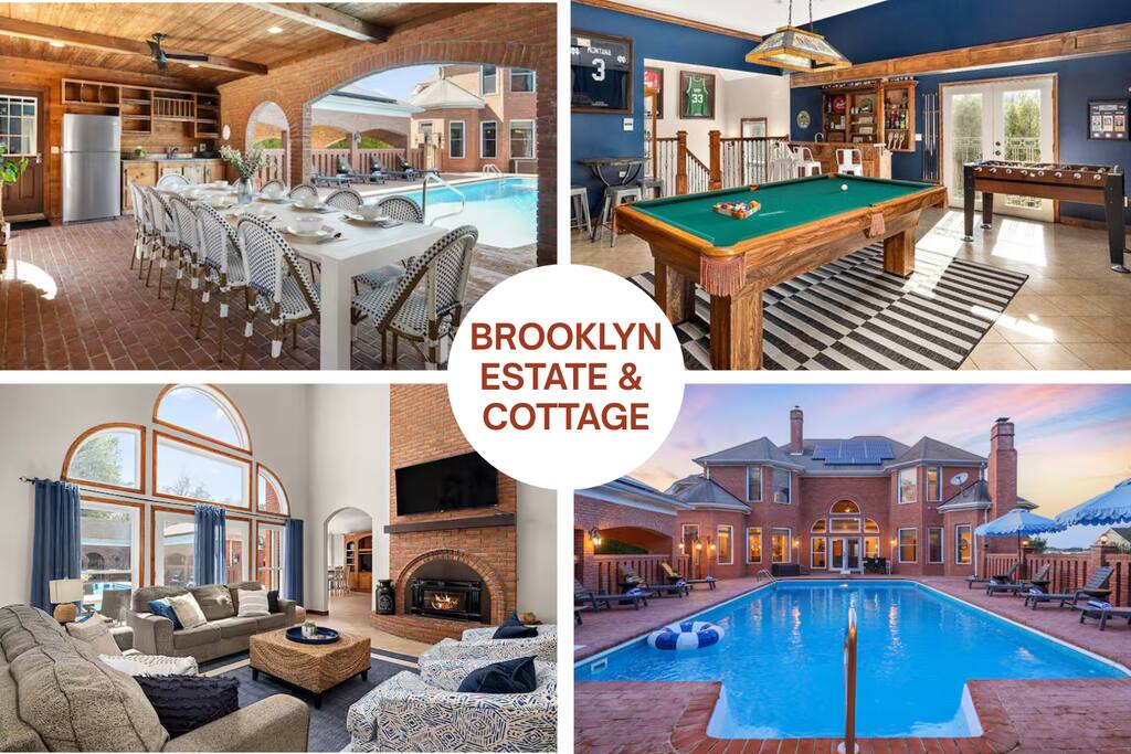 NEW! PoolTable-BBallCourt-BBQ-Foosball-Fireplace