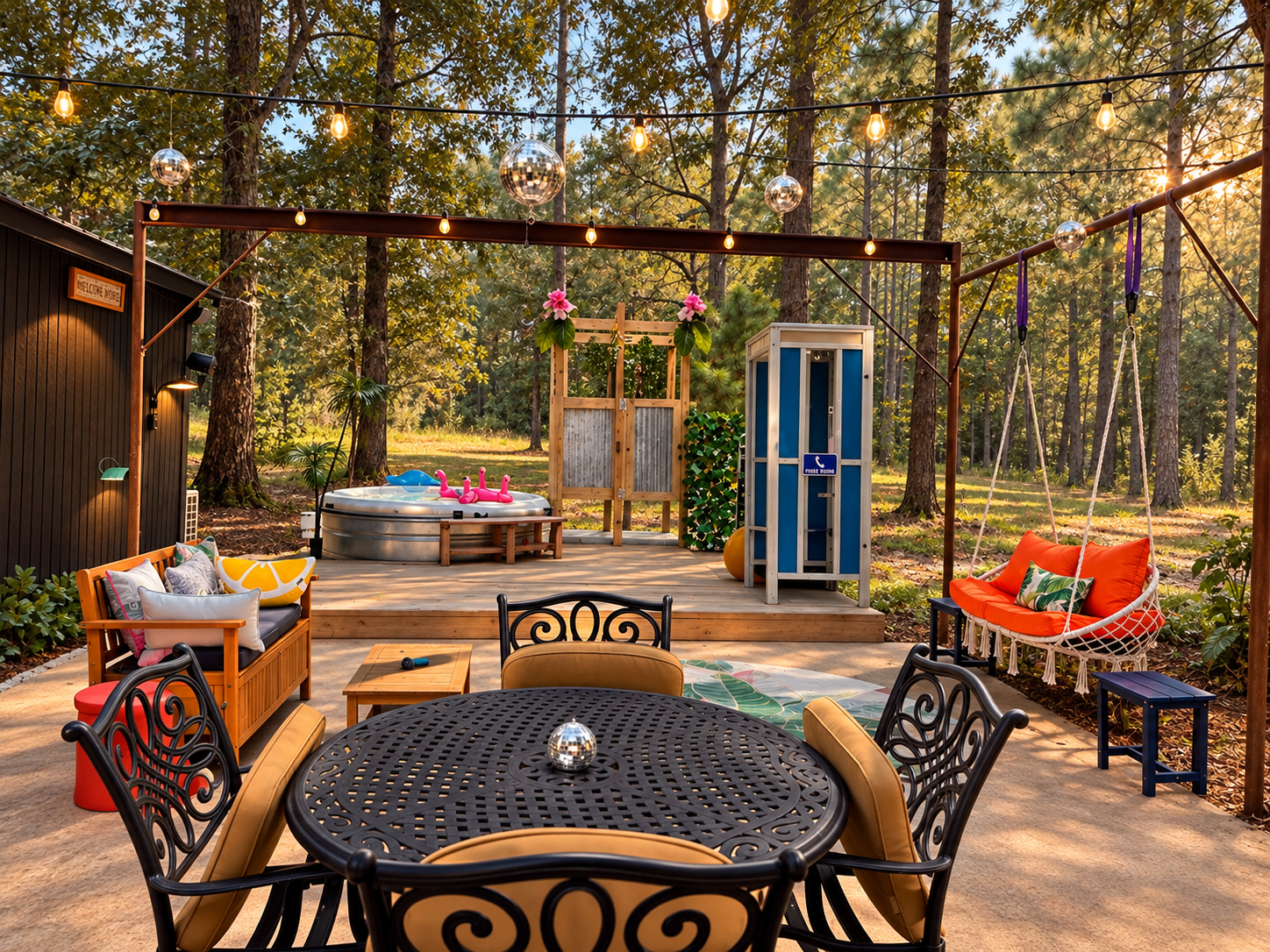 Bougie Bunkhouse GLAMping Cabin with pool and outdoor theater