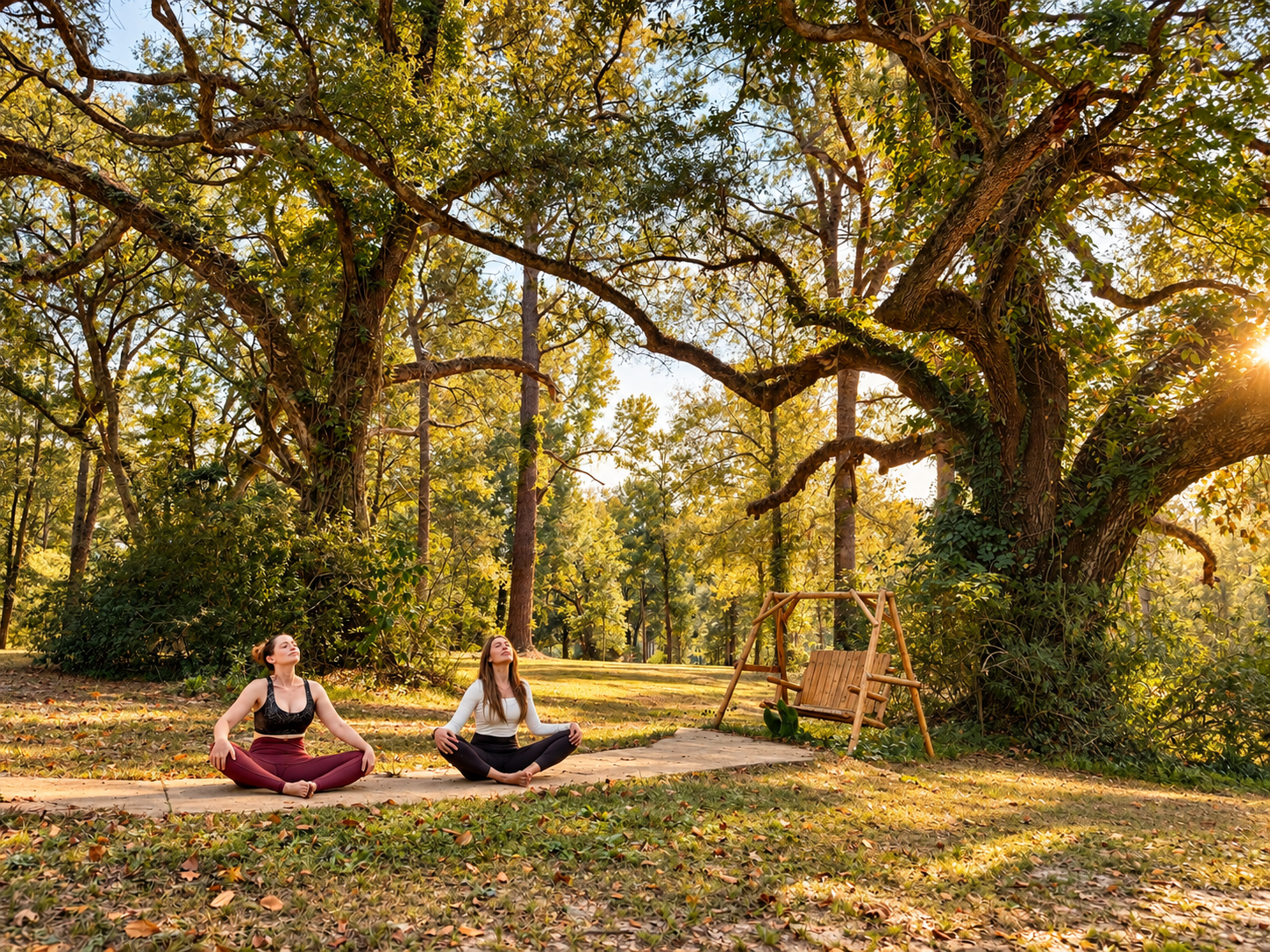 Peaceful wooded retreat with yoga space and a charming swing