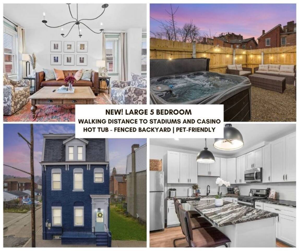 NEW! Luxurious 5bdr w/ a hot tub. Walk to stadiums