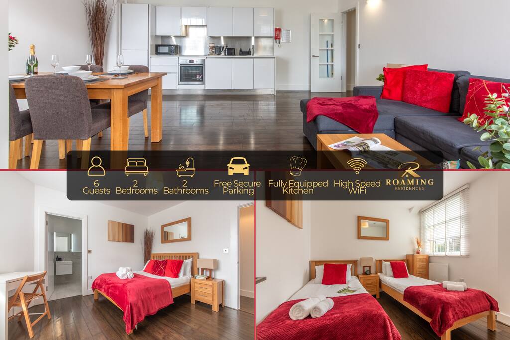 Sleeps 6 - Central - Free Secure Parking - 2 Bath