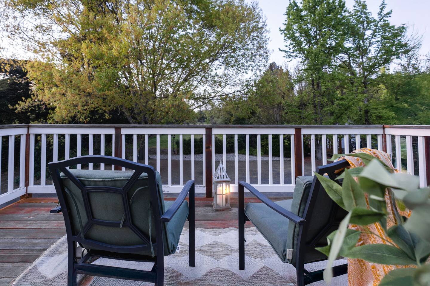 Wake up to fresh air and peaceful views from the master deck.