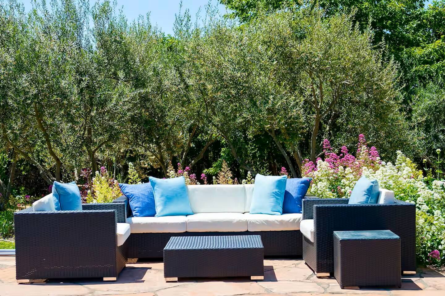 Hidden seating areas perfect for morning coffee or sunset wine.