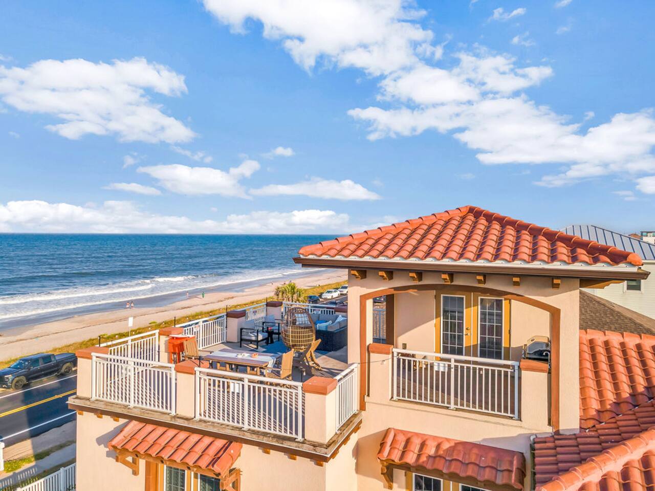 Oceanview Rooftop Patio|Firepit|Game Room|Bikes