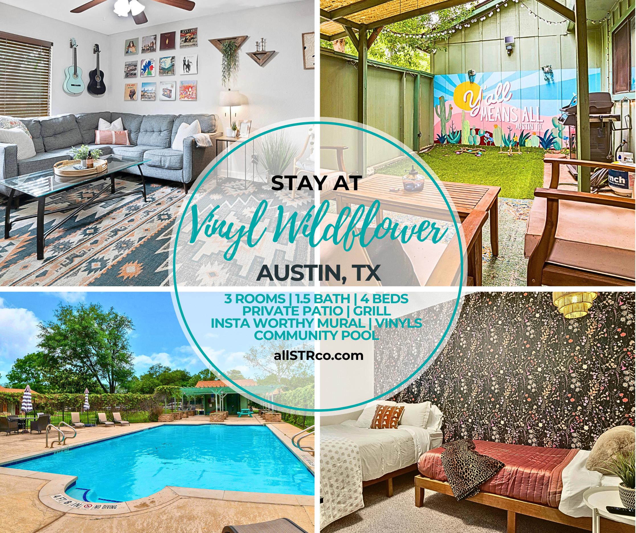 The Vinyl Wildflower | Austin Vibes + Patio + Pool