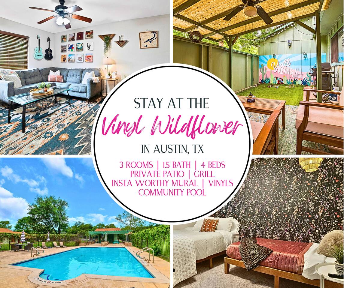 The Vinyl Wildflower | Austin Vibes + Patio + Pool