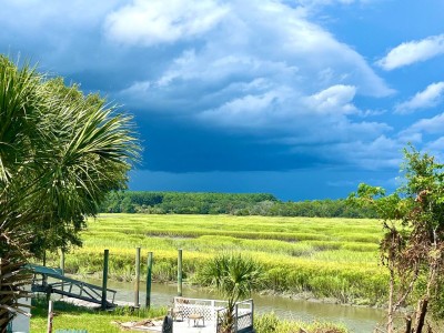 Marsh views with dock and pool