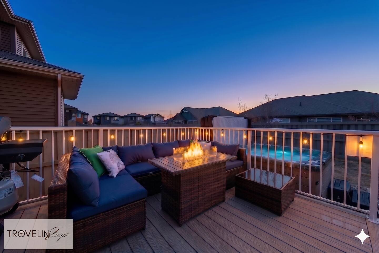 Nordic Retreat near West Edmonton Mall with Hot Tub, King Ensuite & Fire Table