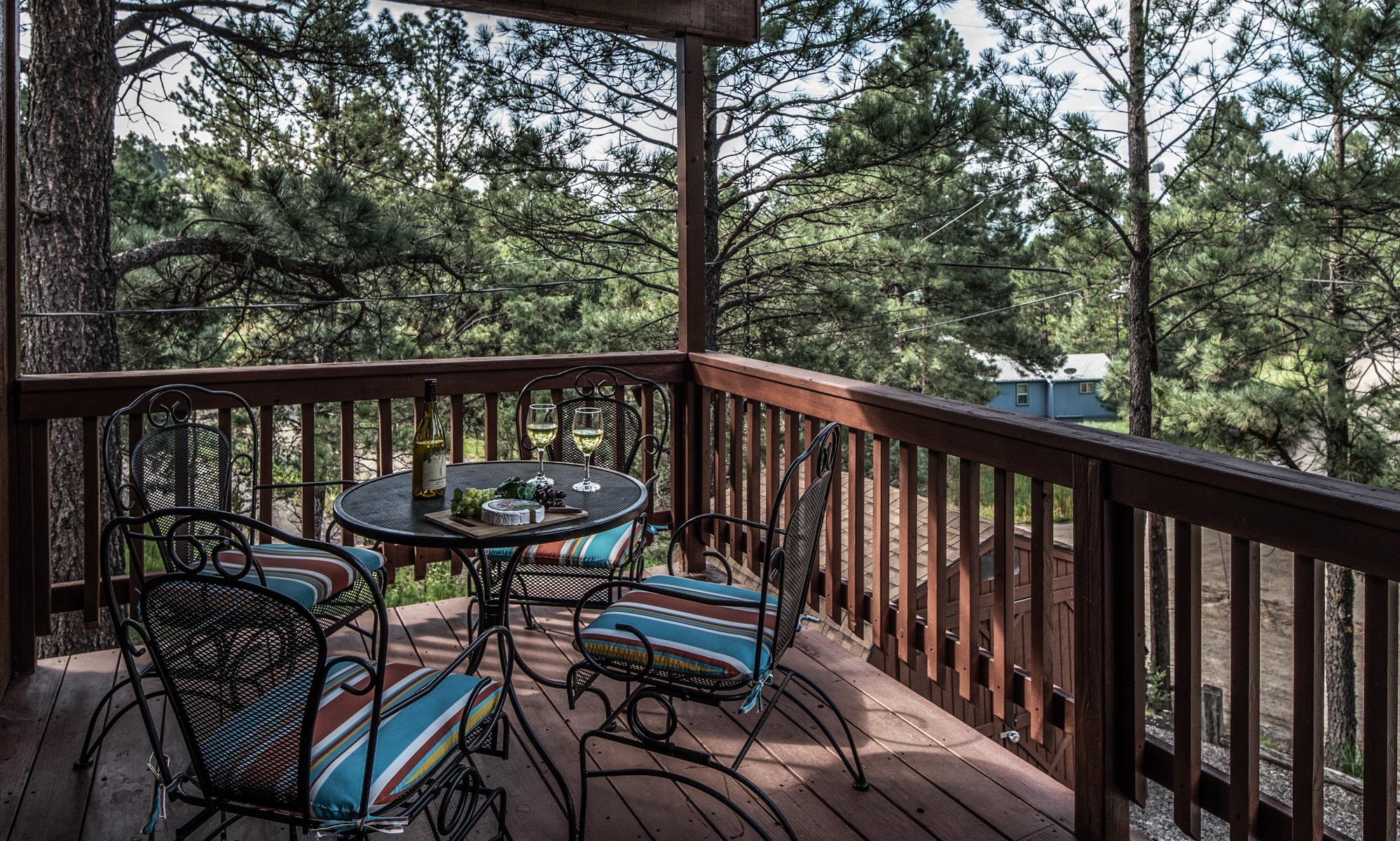 Horsin’ Around-Cabin with a peaceful covered deck.