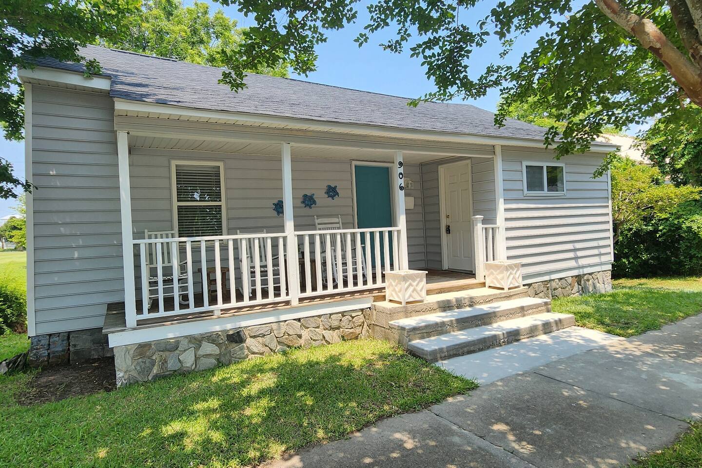 Fisher Fun House with yard, deck, porch