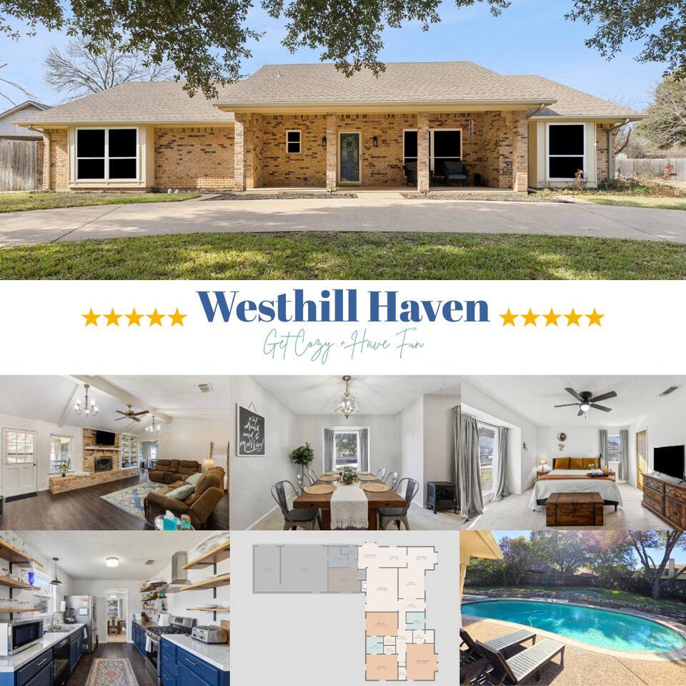 Westhill Haven | Private 3BR Poolside Unit in Cleburne – Connected Owner’s Unit, Fully Guest-Only Space