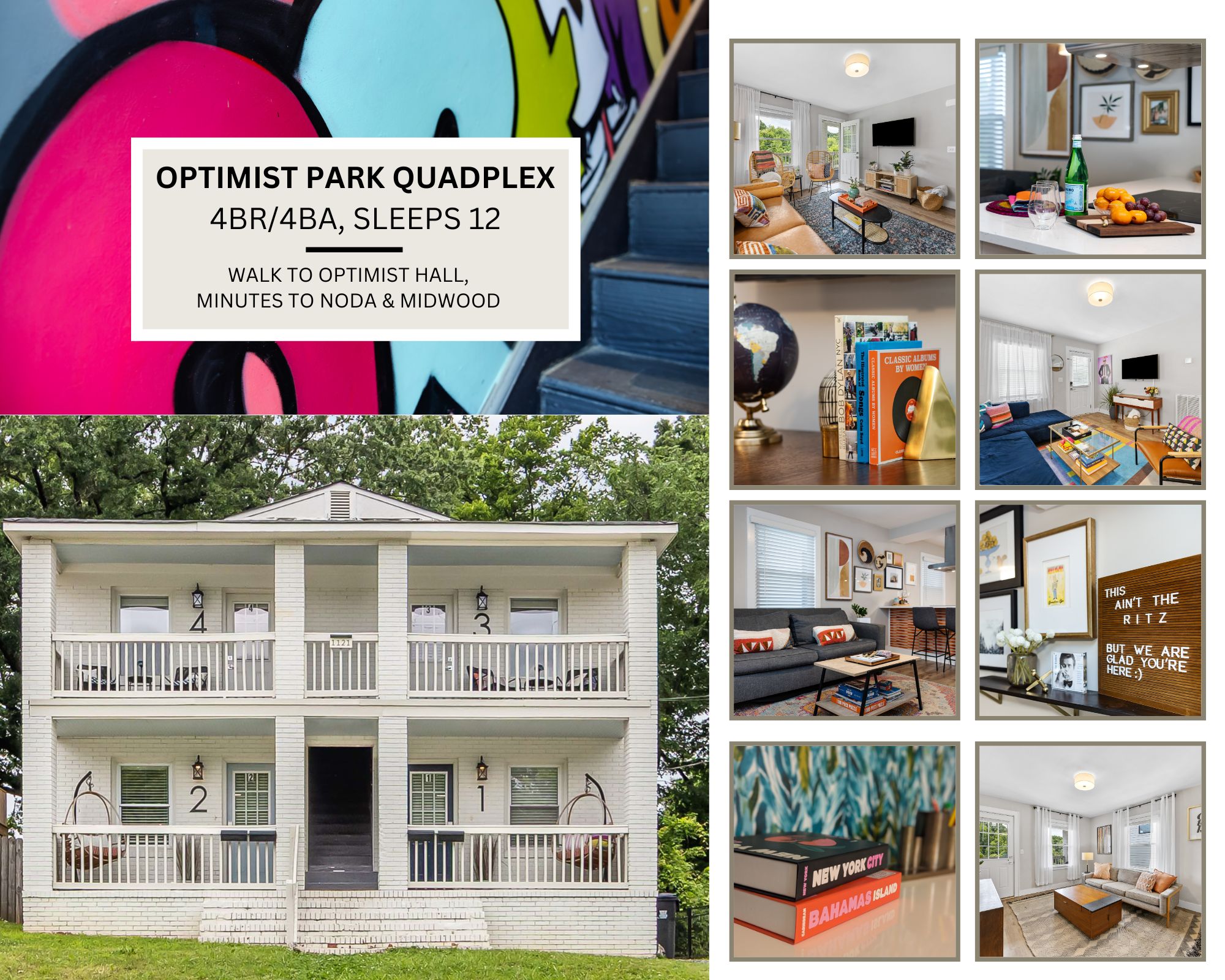 QC Quarters: Elevated 4 BR/4BA, Total Quadplex
