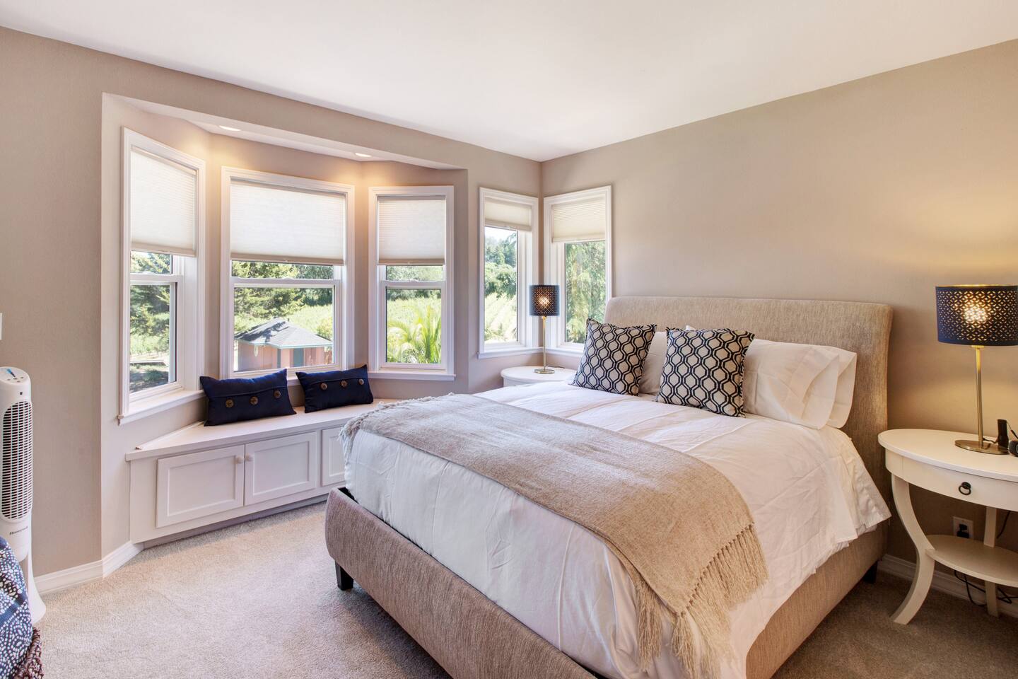 Bedroom 2: The Winemaker's Room with queen bed. Winemaker Alex Kanzler grew up here.