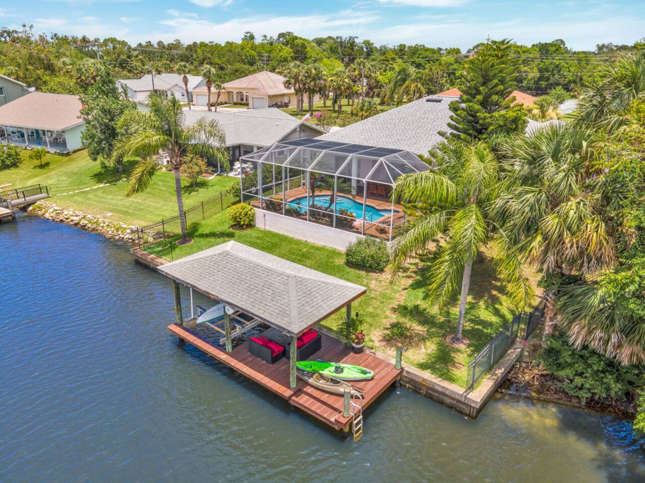 Waterfront Oasis w/ Pool, Kayaks, Dock & Firepit