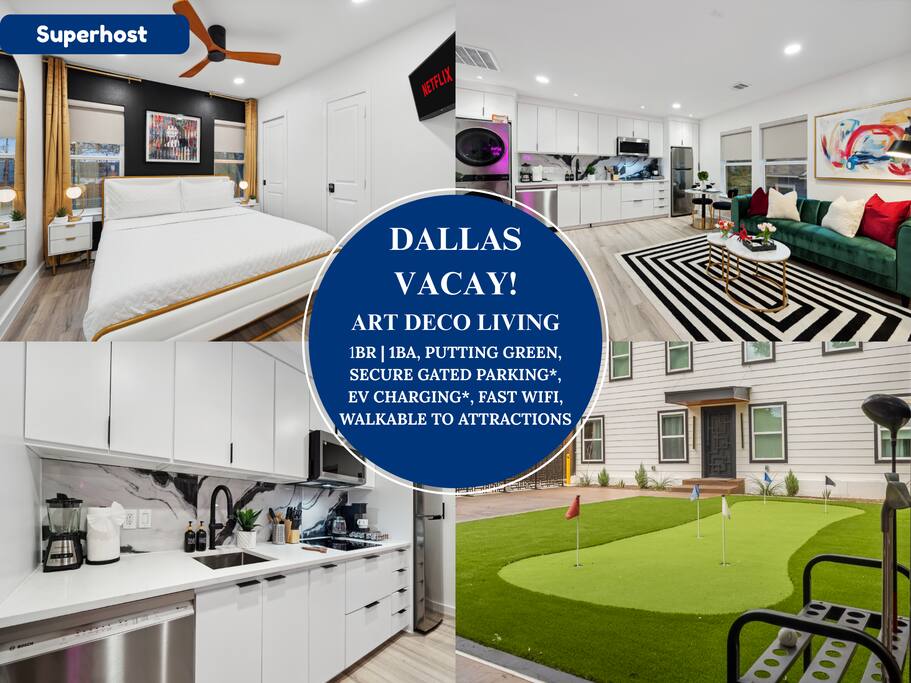 Art Deco flat w/ fireplace & gated parking