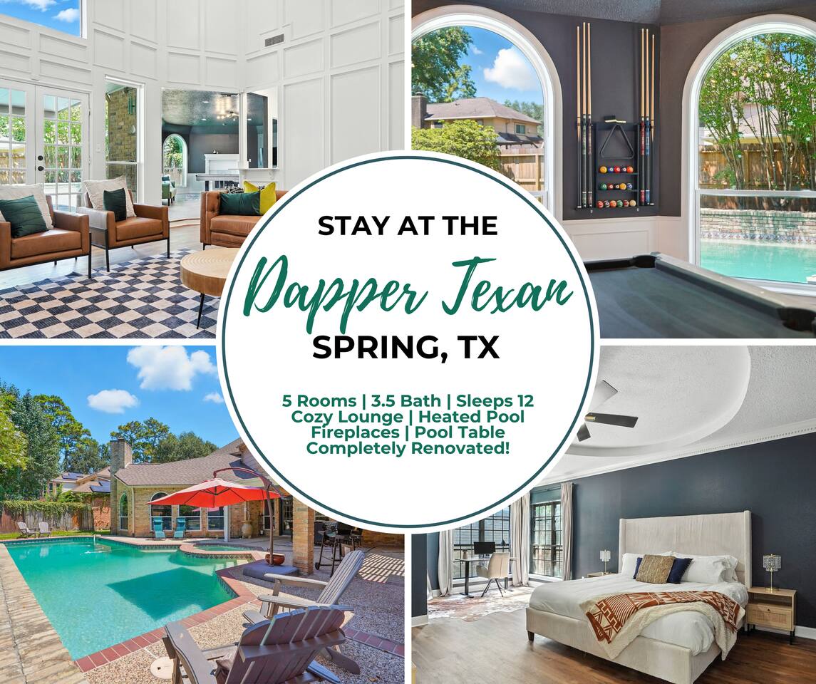 The Dapper Texan | Heated Pool, Spa & Game Room - Holiday Home