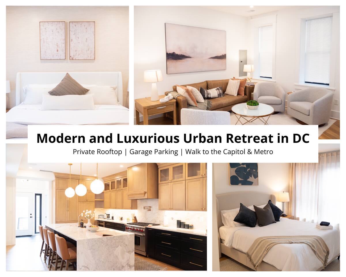NEW! LUX 4BR + Rooftop | Parking | Metro
