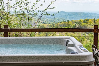 Take in the views from the hot tub on the master patio.