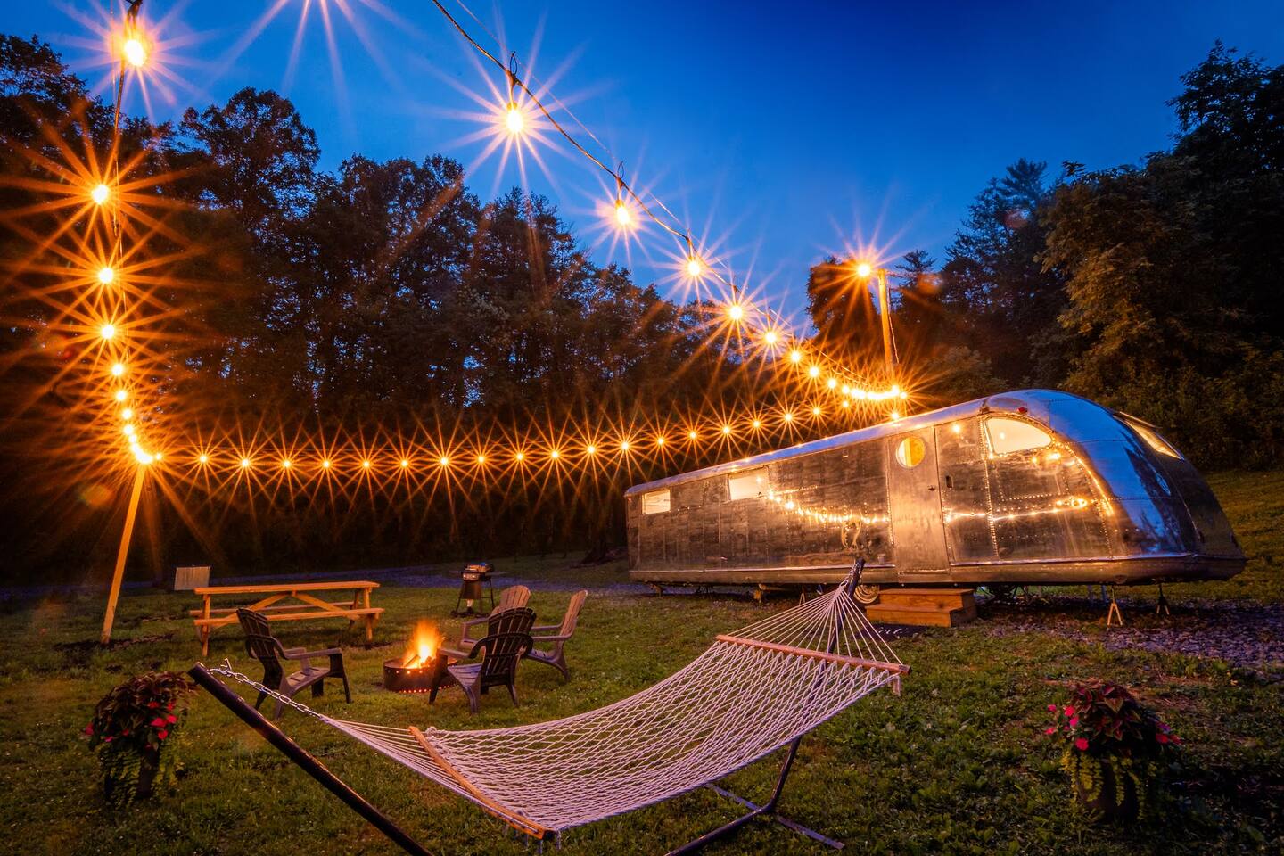 Retro Camper In A Secluded Spot