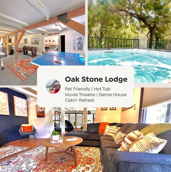 Private Forest Lodge w/Game House, Spa, mins to DT