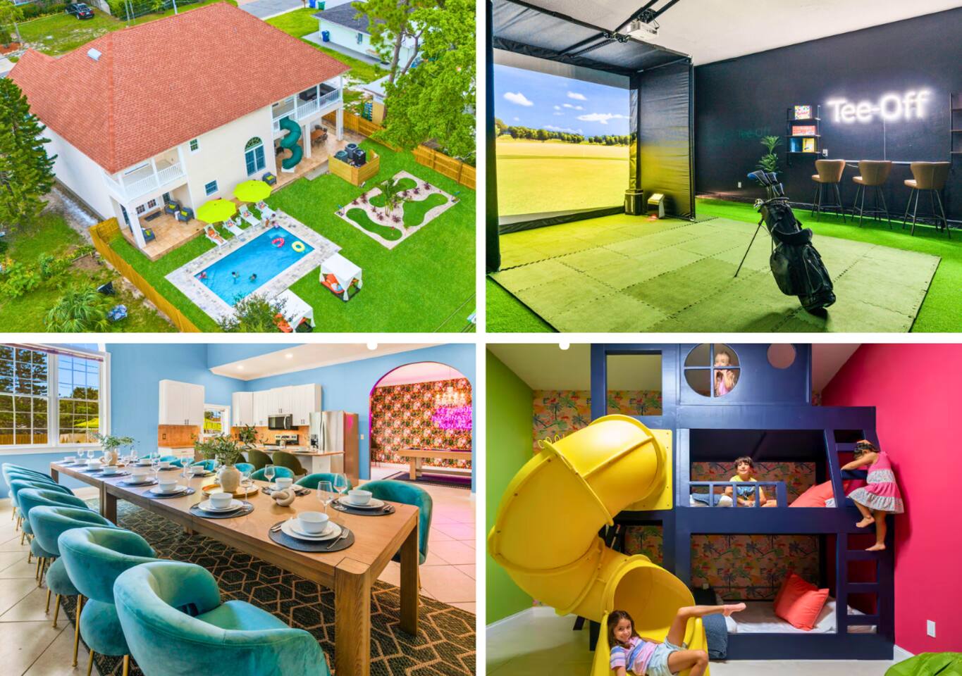 Sleeps 21, Beachside, ResortPool, GolfSim, Slides