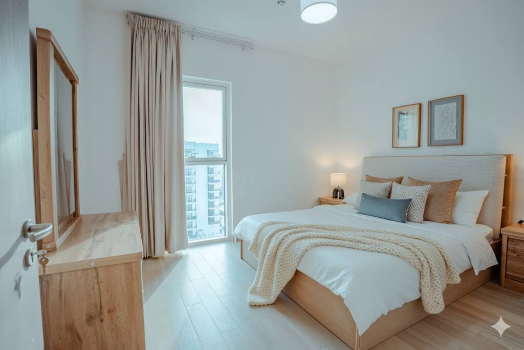 Modern 1BR with Lake View Yas Island Stay for 4