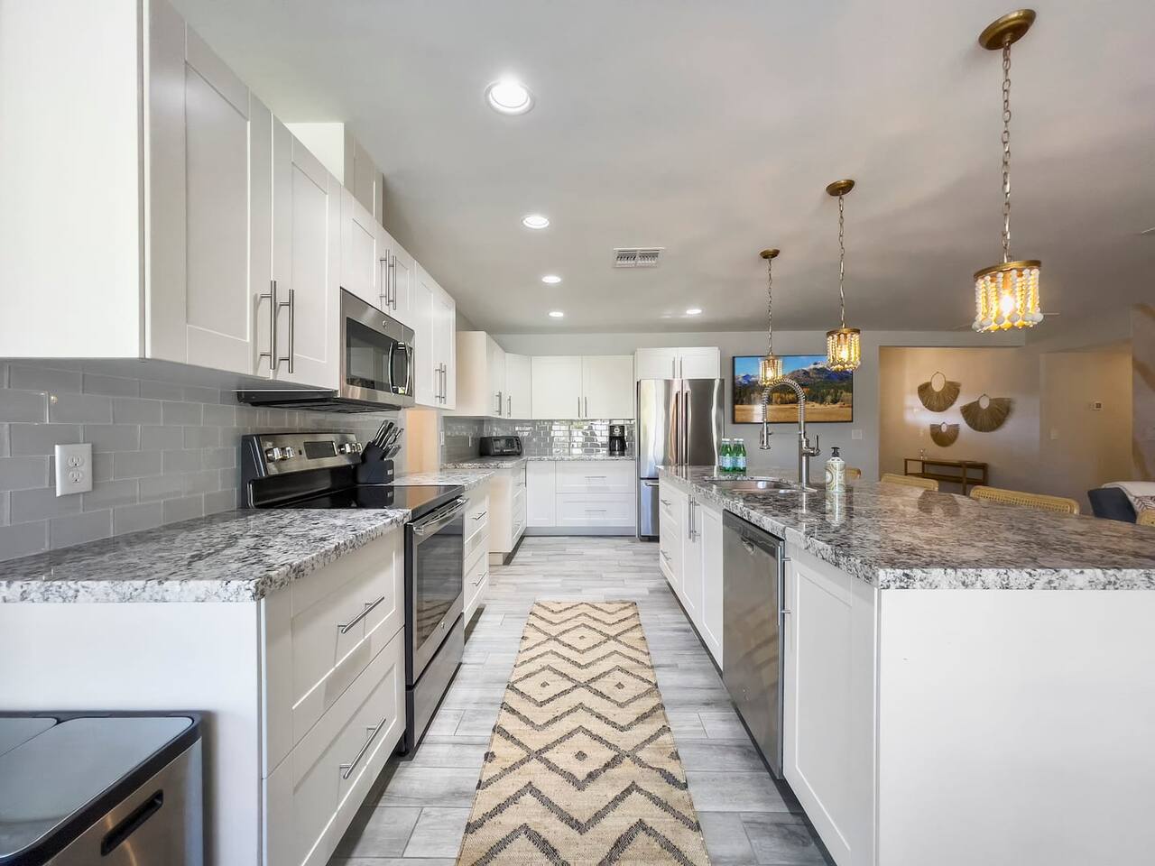 Fully-equipped kitchen includes everything needed to make a home cooked meal