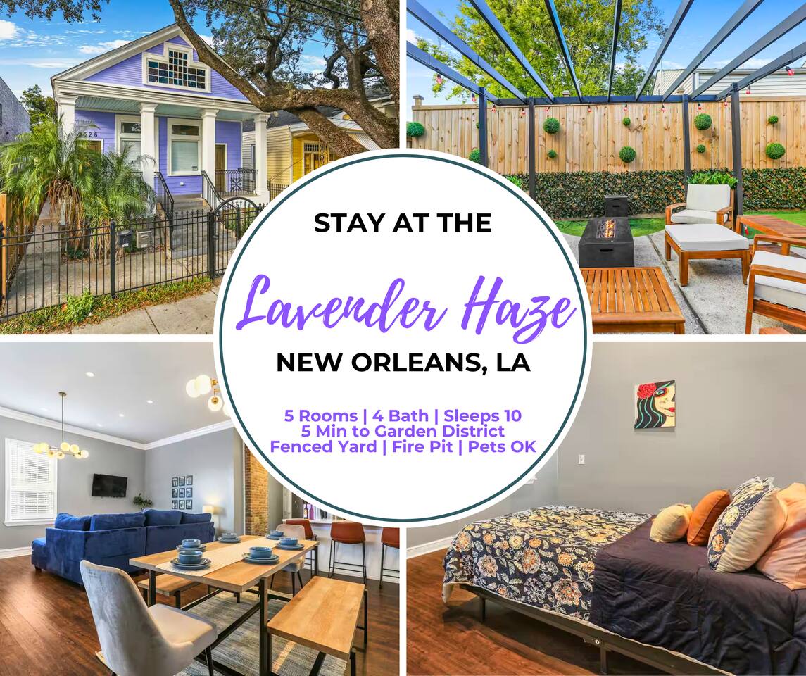 Lavender Haze | 5BR Uptown NOLA Retreat