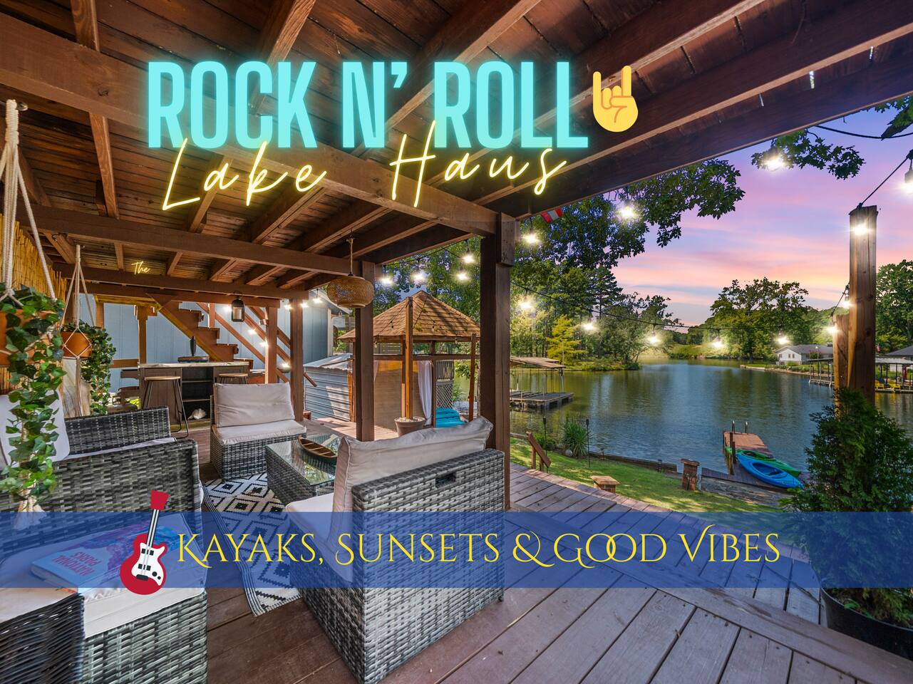 Rock N’ Roll Lake Haus | Lakefront, Kayaks, Decks - Holiday Home
