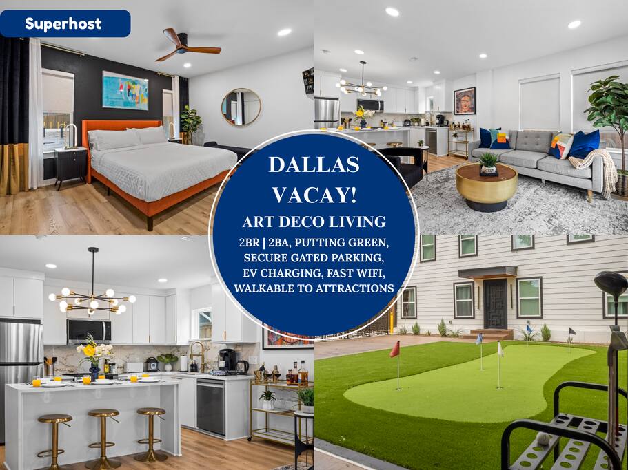 Art Deco retreat w/ fireplace & EV charger