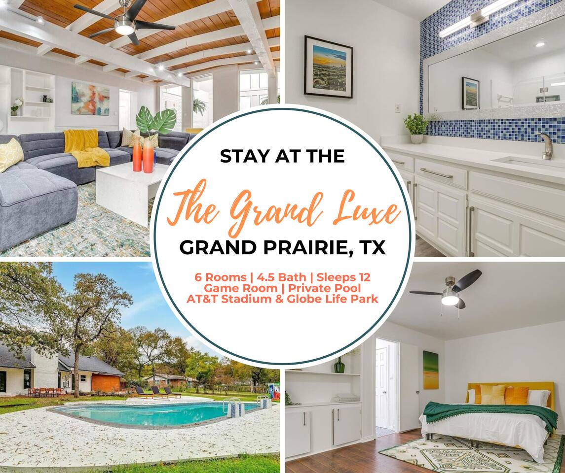 Grand Prairie 6 bed Luxe Escape | Pool & Games!