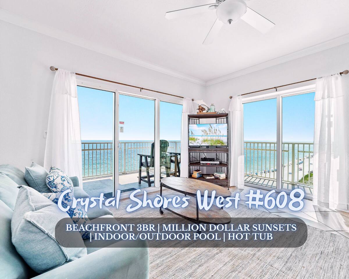 Beachfront 3BR*Panoramic Gulf Views*Pool*Hot Tub