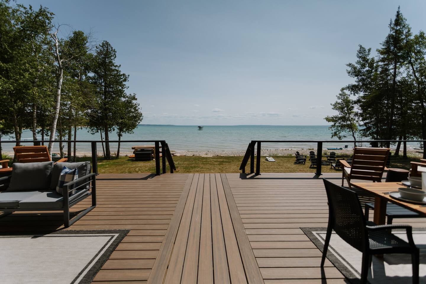 White Birch Cabin deck and lake views