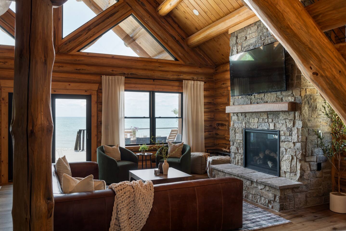 Waterfront views from living room